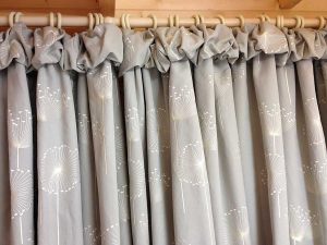 curtains in a customers home.