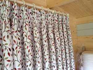 curtains in a customers home.